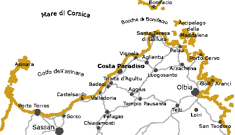 Cartina Nord Sardegna 